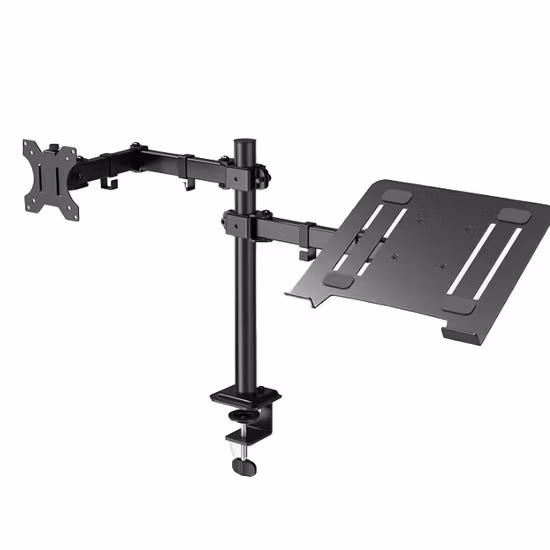 V Mounts Full Motion Dual Screen Extendable Free Standing Monitor Desk Stand